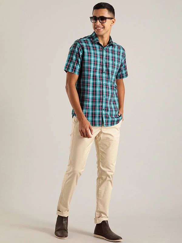 Indian Terrain Men Checkered Multicolor Shirt